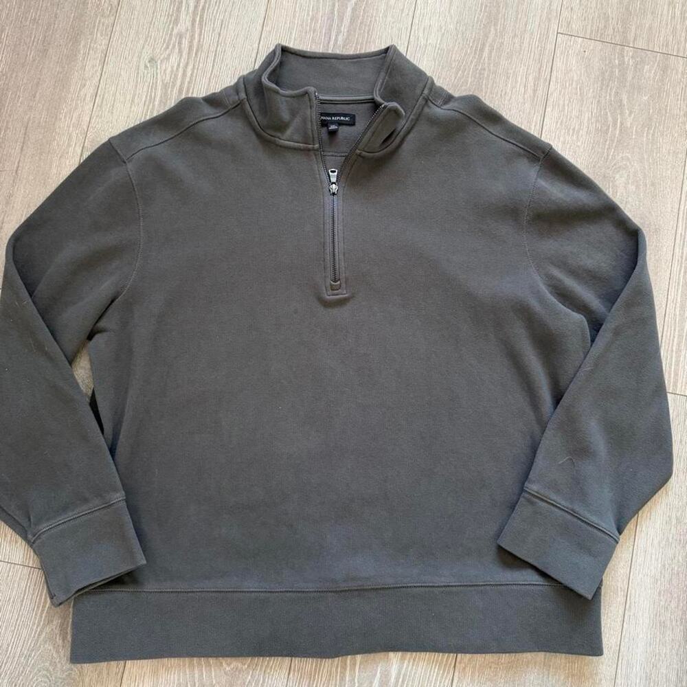 Banana republic mens xxl charcoal Quarter Zip Pullover